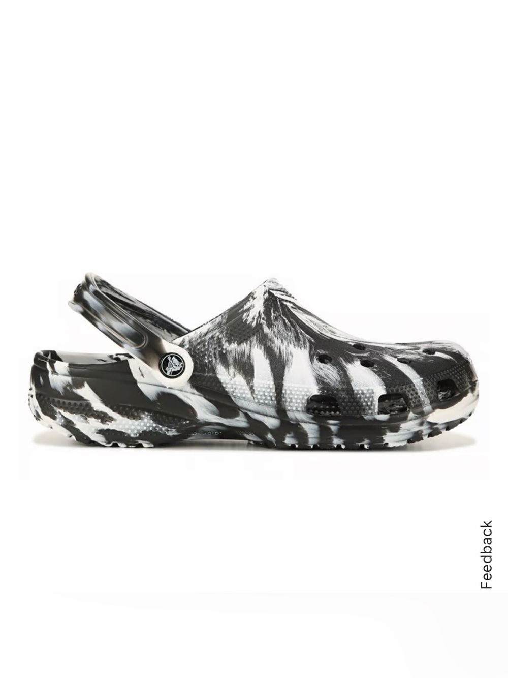 CROCS Tie-Dye Pattern Classic Clog - Black & White